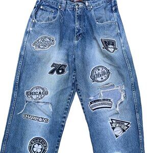 Vintage 2003 Embroidered NBA Jeans Size 34 Blue